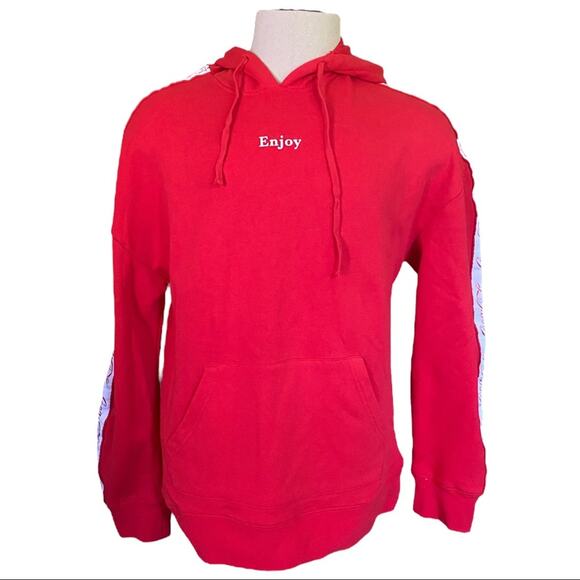 PacSun Coca Cola NWT $55 Red Sweater Hoodie Size Medium - Picture 1 of 4